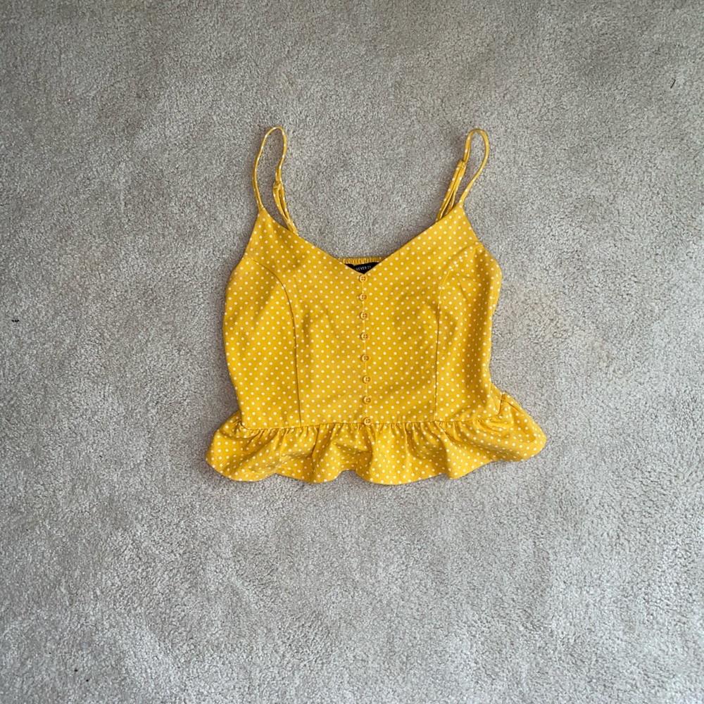 Yellow polka dot top